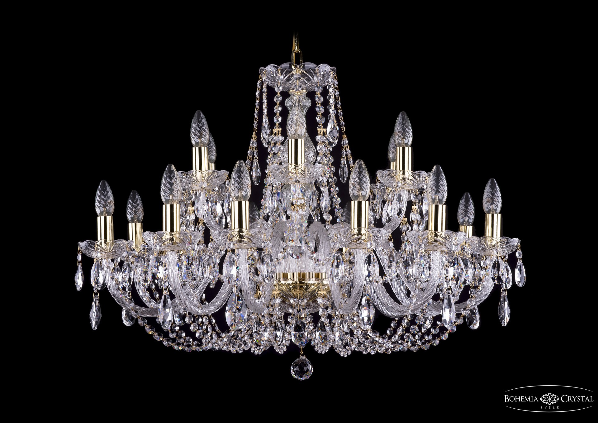 Подвесная хрустальная люстра 1406 Bohemia 1406/12+6/300 G