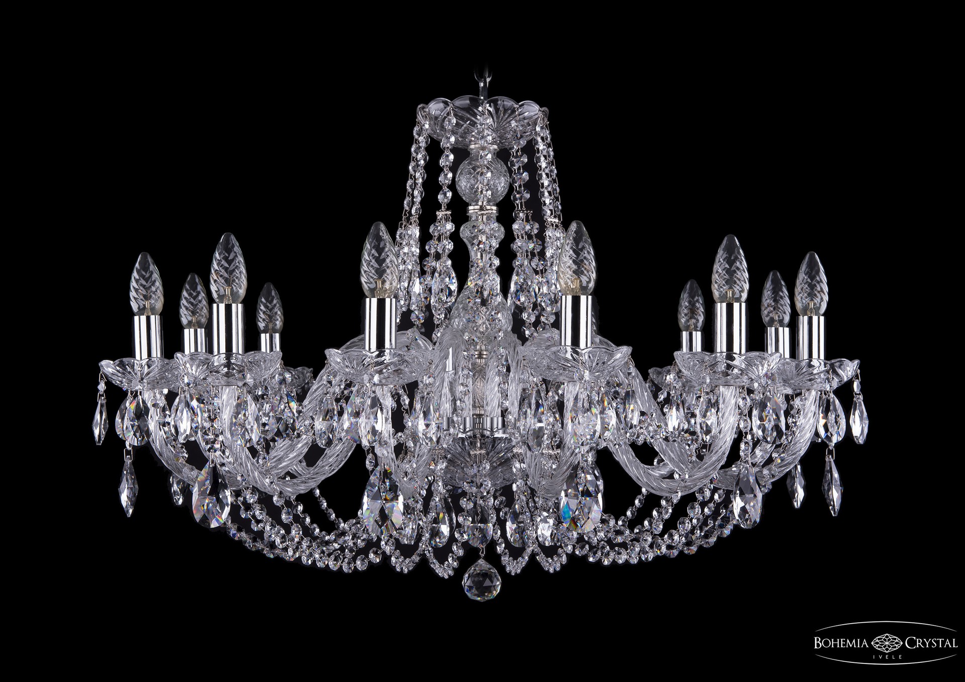 Подвесная хрустальная люстра 1406 Bohemia 1406/12/300 Ni