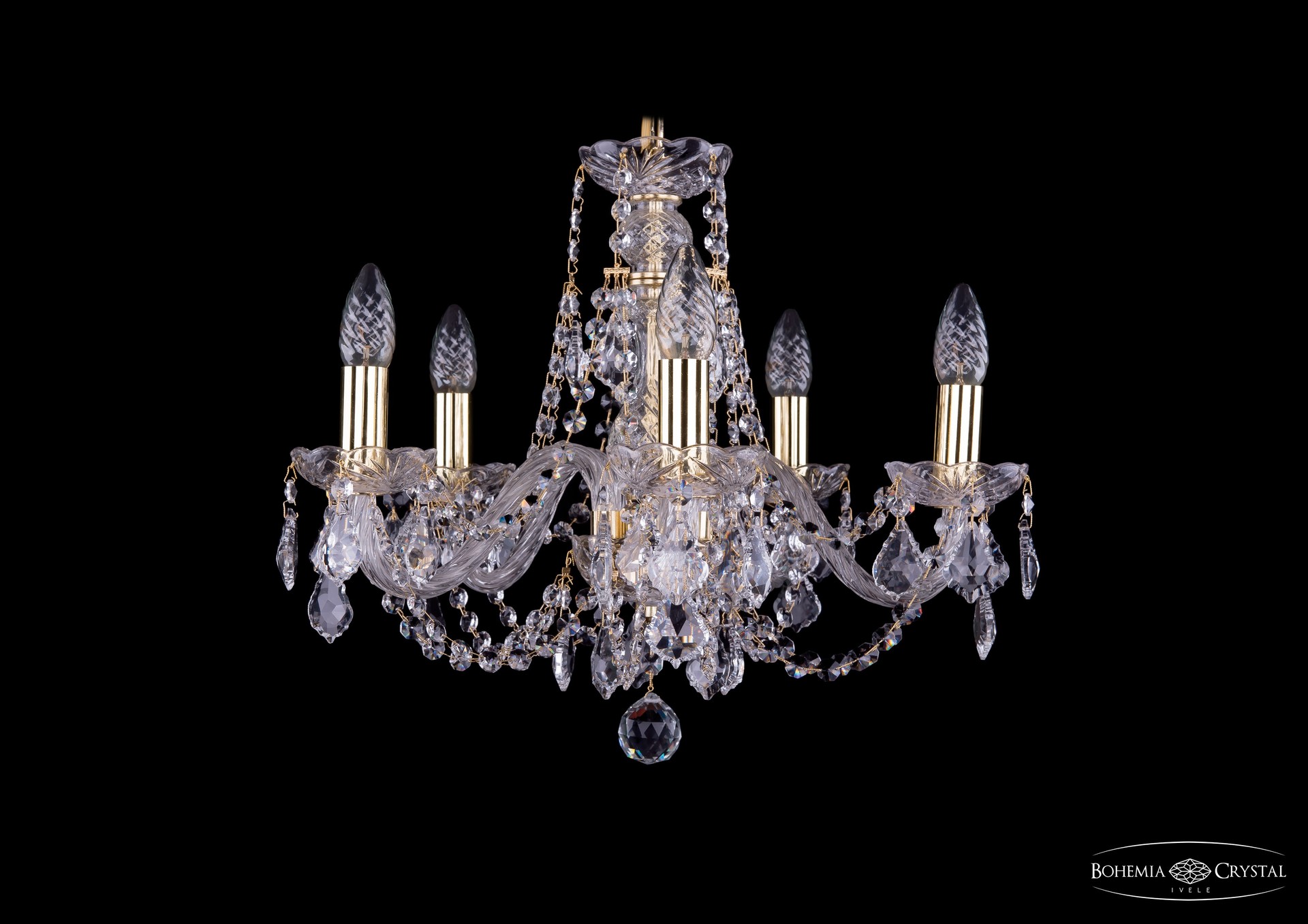 Подвесная хрустальная люстра 1406 Bohemia 1406/5/160 G Balls