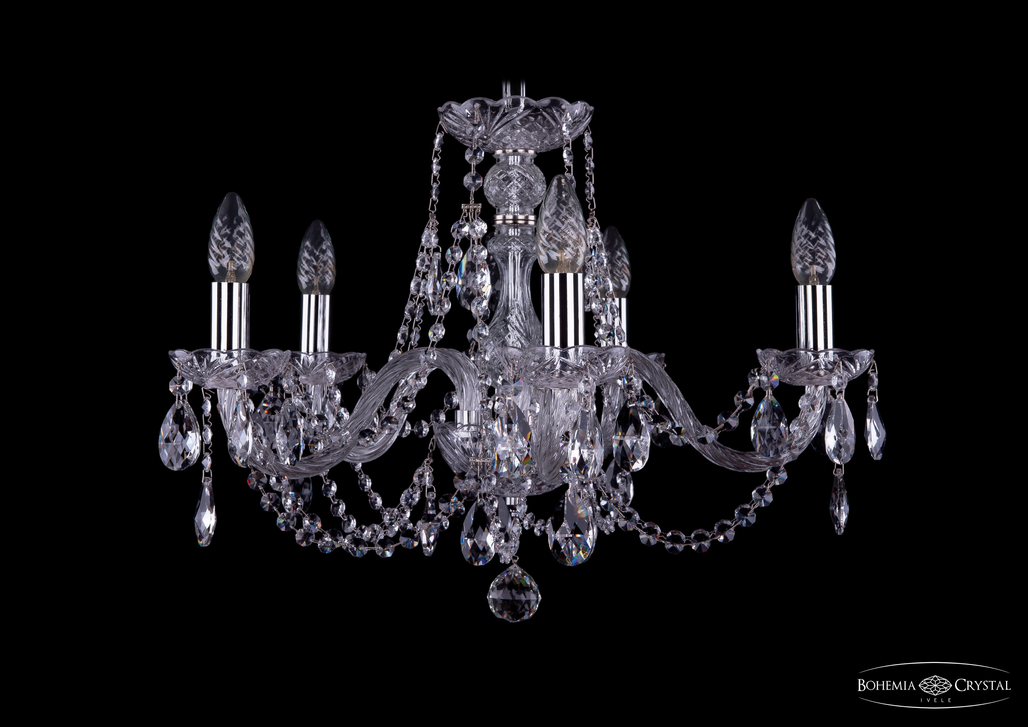 Подвесная хрустальная люстра 1406 Bohemia 1406/5/195 Ni