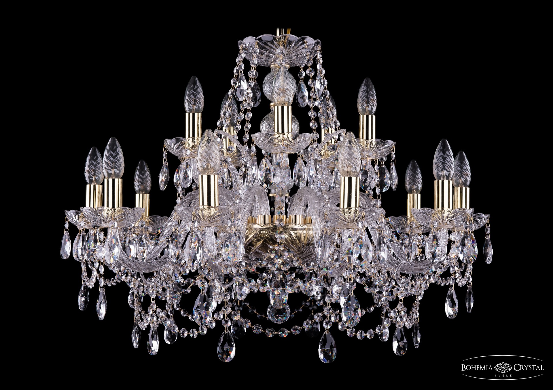 Подвесная хрустальная люстра 1411 Bohemia 1411/10+5/240 G