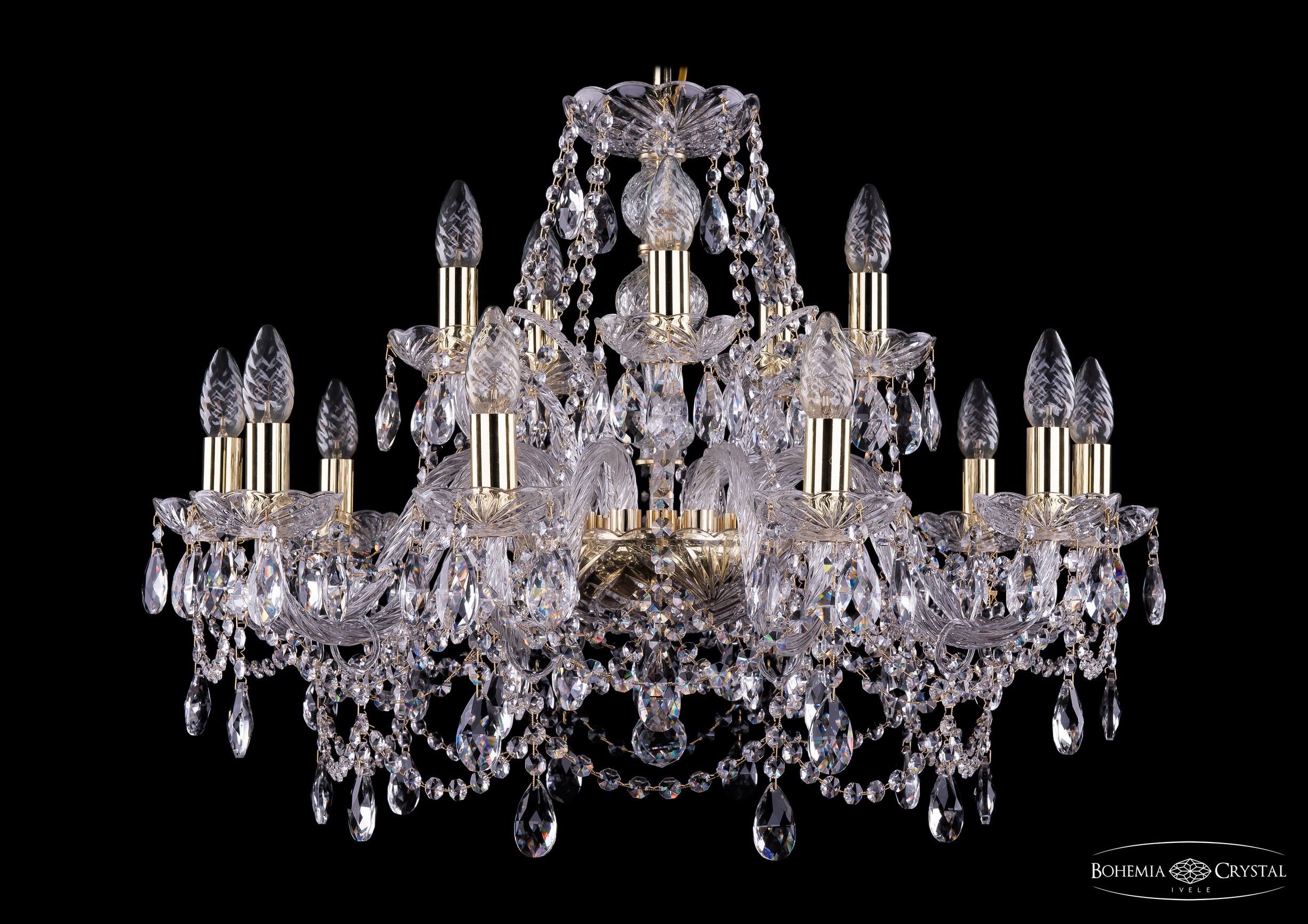 Подвесная хрустальная люстра 1411 Bohemia 1411/10+5/240 G
