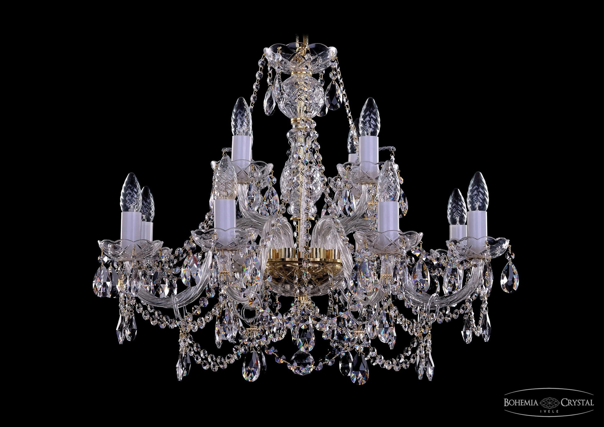 Подвесная хрустальная люстра 1411 Bohemia 1411/8+4/240 G