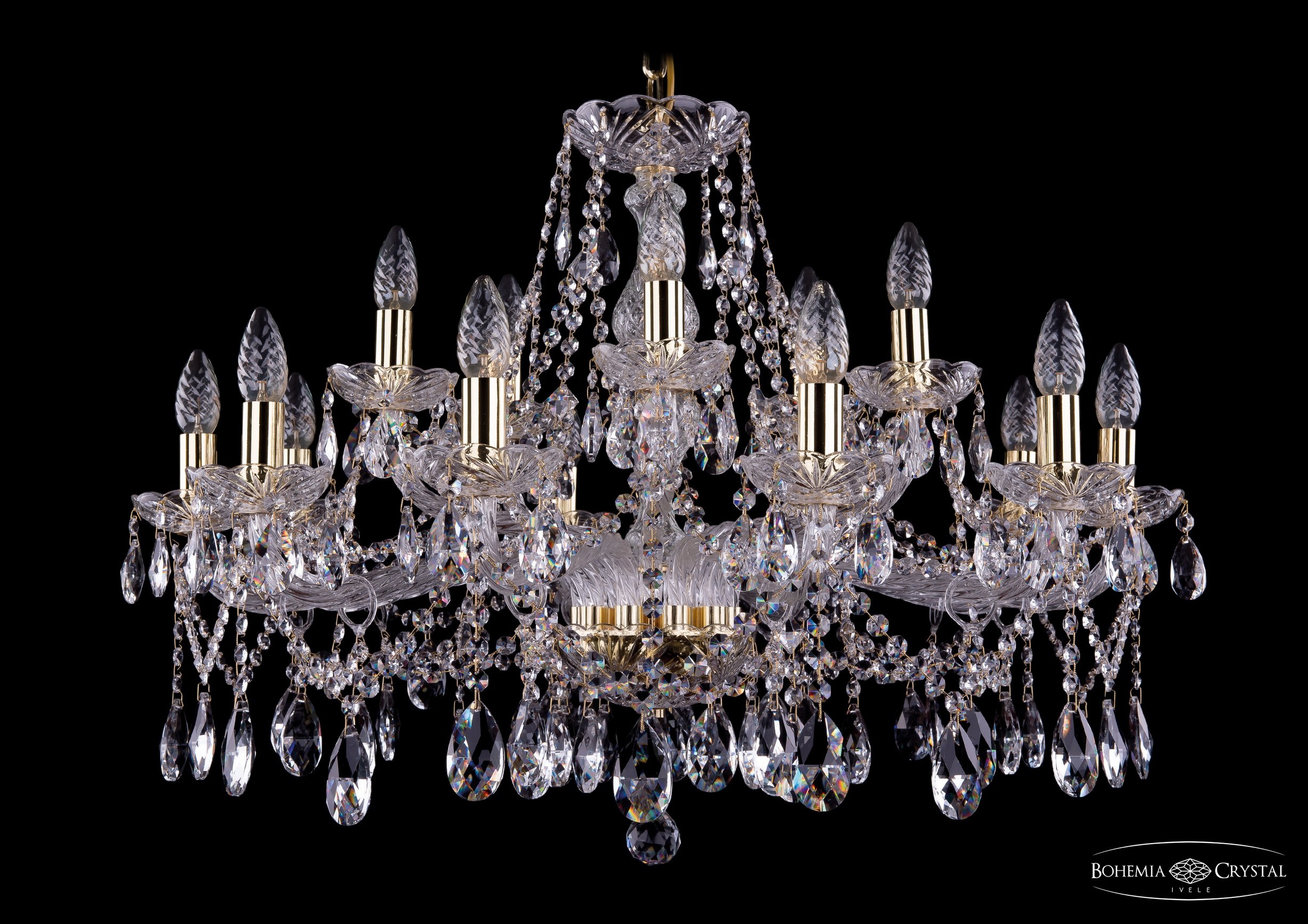 Подвесная хрустальная люстра 1413 Bohemia 1413/10+5/300 G