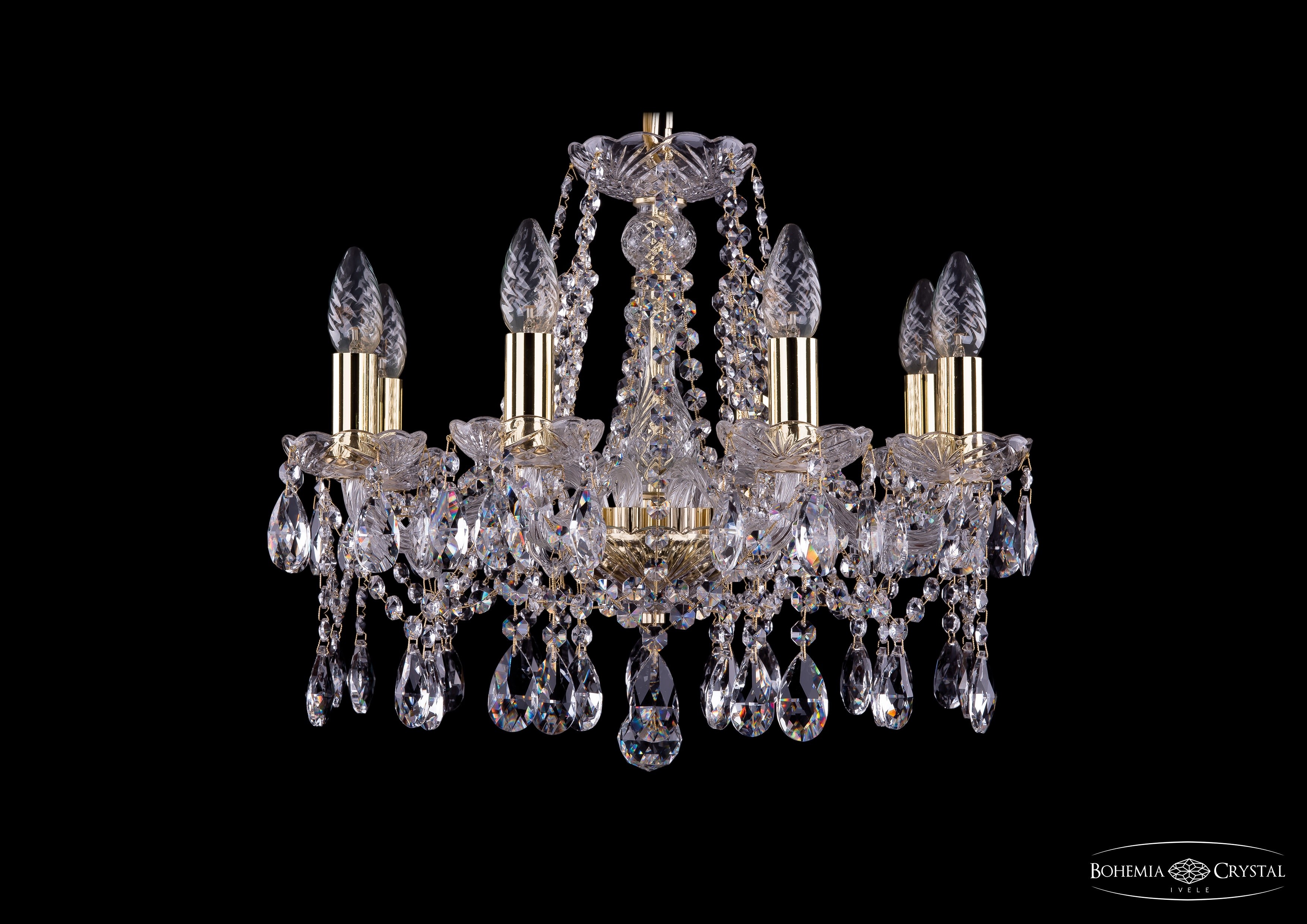 Подвесная хрустальная люстра 1413 Bohemia 1413/8/165 G