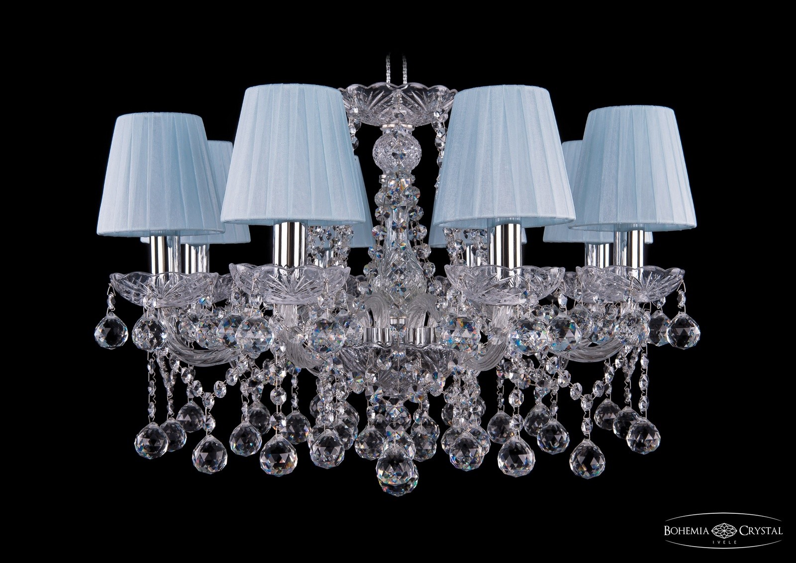 Подвесная хрустальная люстра 1413 Bohemia 1413/8/200 Ni Balls SH4