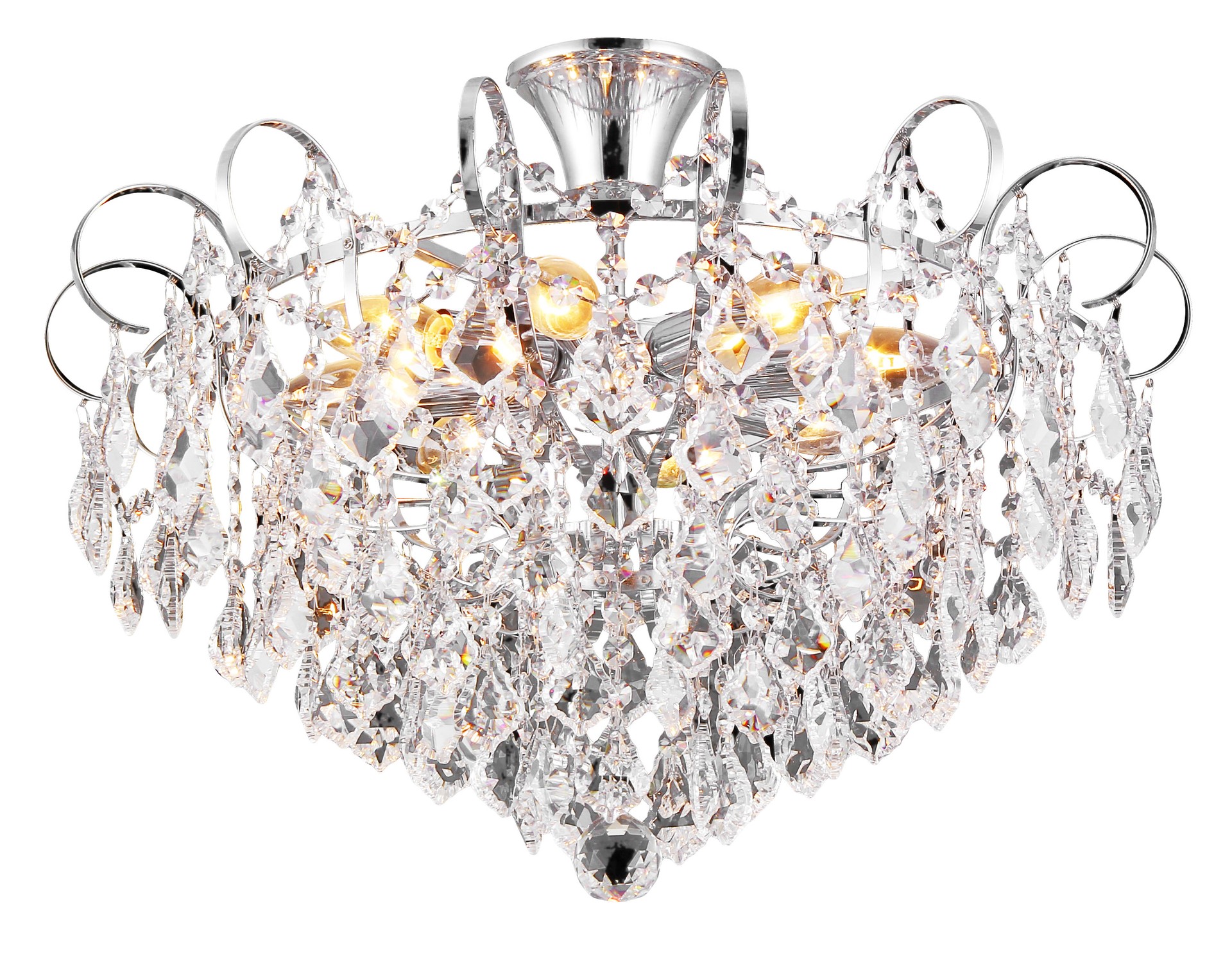 Потолочная хрустальная люстра Natali Kovaltseva Happy HAPPY DIAMONDS 11545/8C CHROME