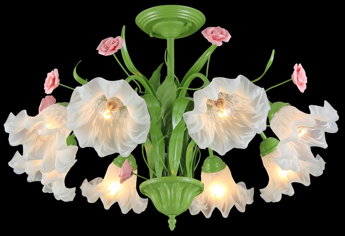 Потолочная люстра Natali Kovaltseva ROSE ROSE 11462/8C GREEN