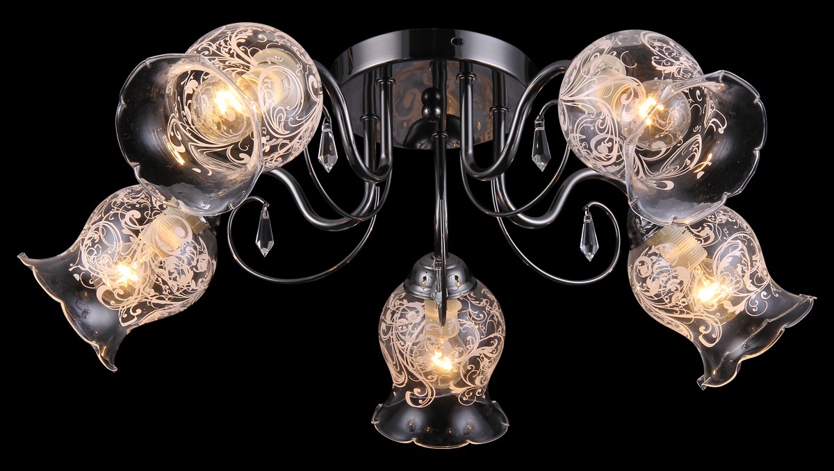 Потолочная люстра Natali Kovaltseva 11432/5С DARK CHROME