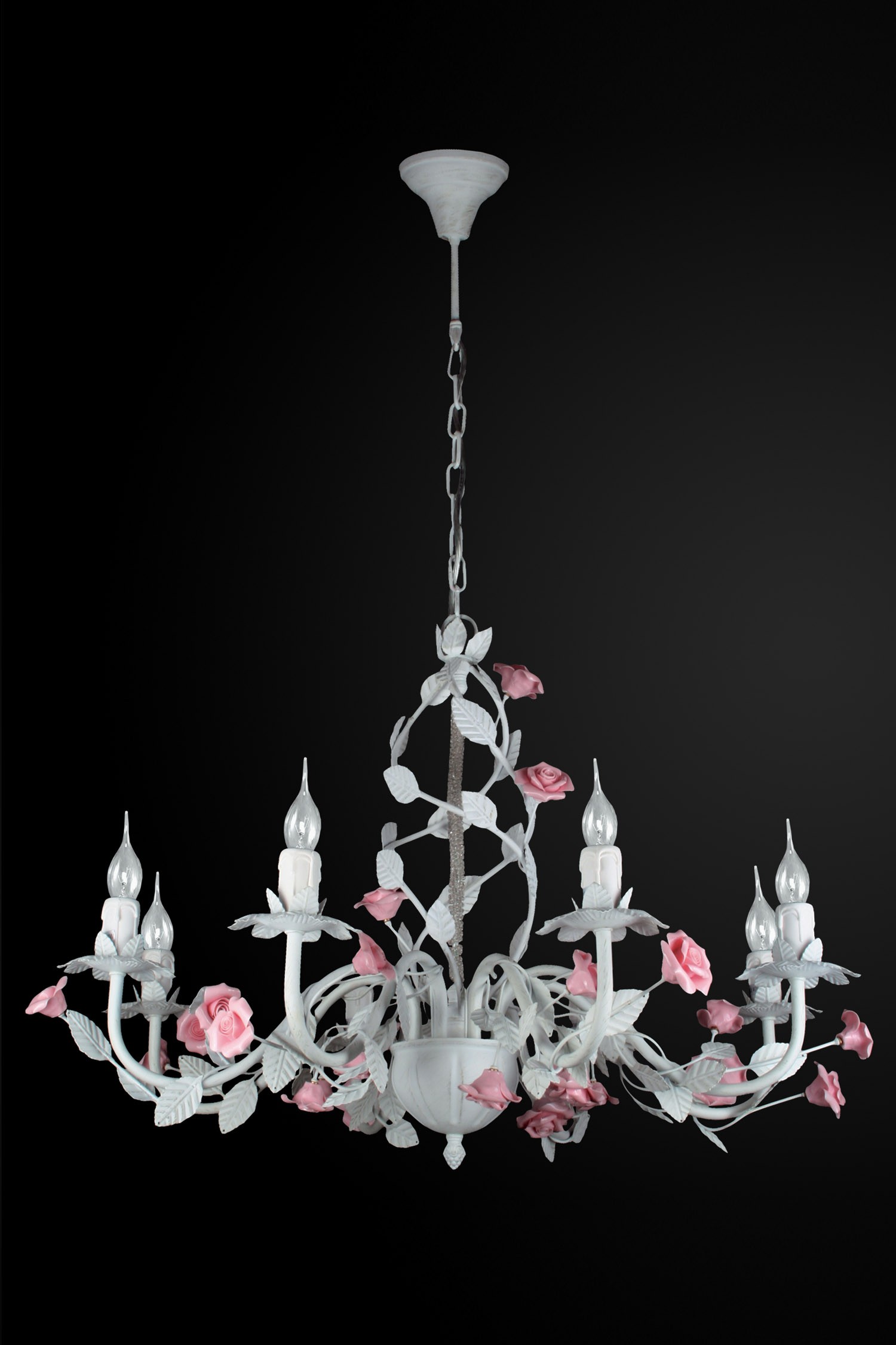 Люстра подвесная с цветочками 0622 2-0622-8-WH E14 Максисвет