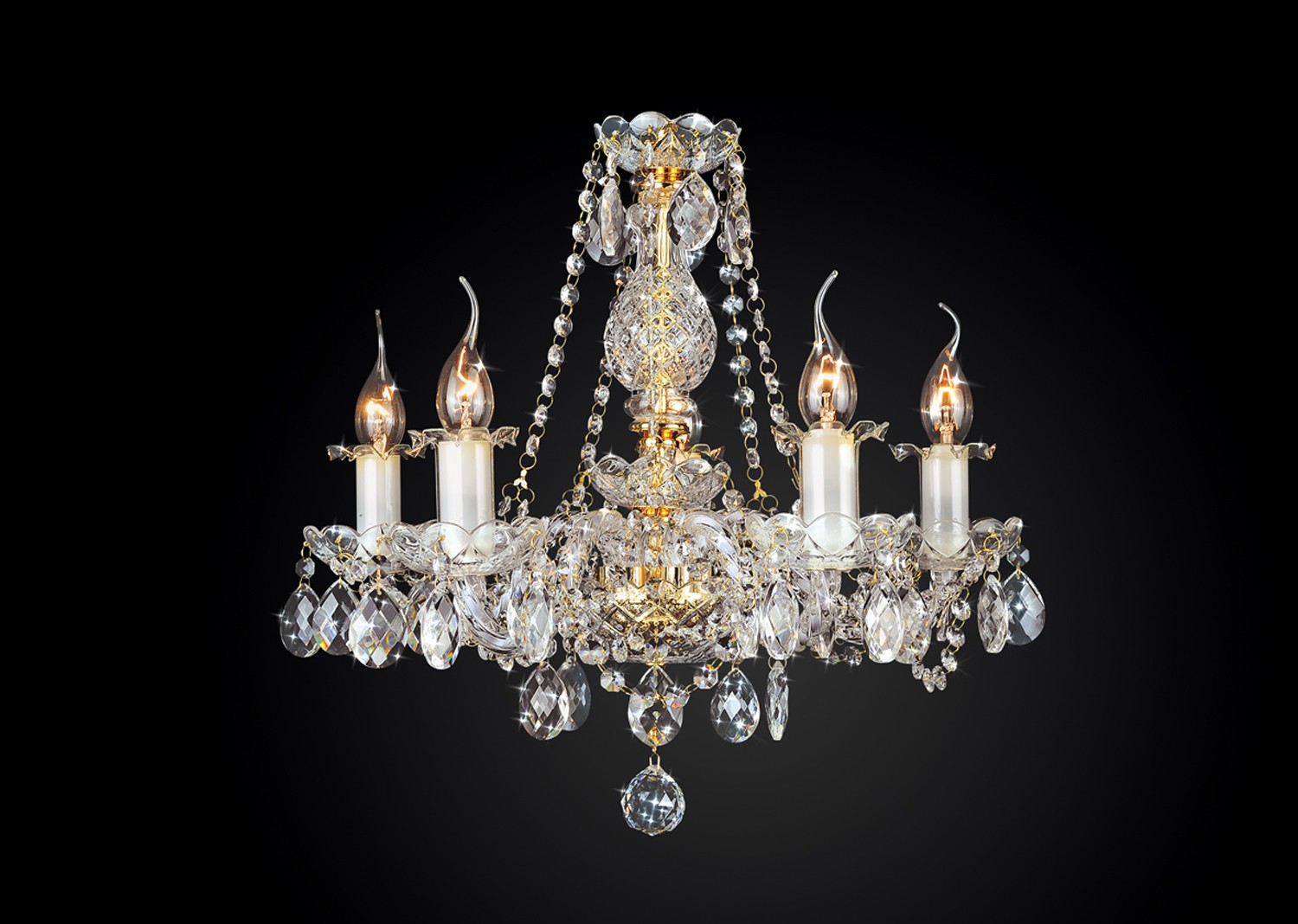 Подвесная хрустальная люстра 6660 Максисвет 2-6660-5-FG E14