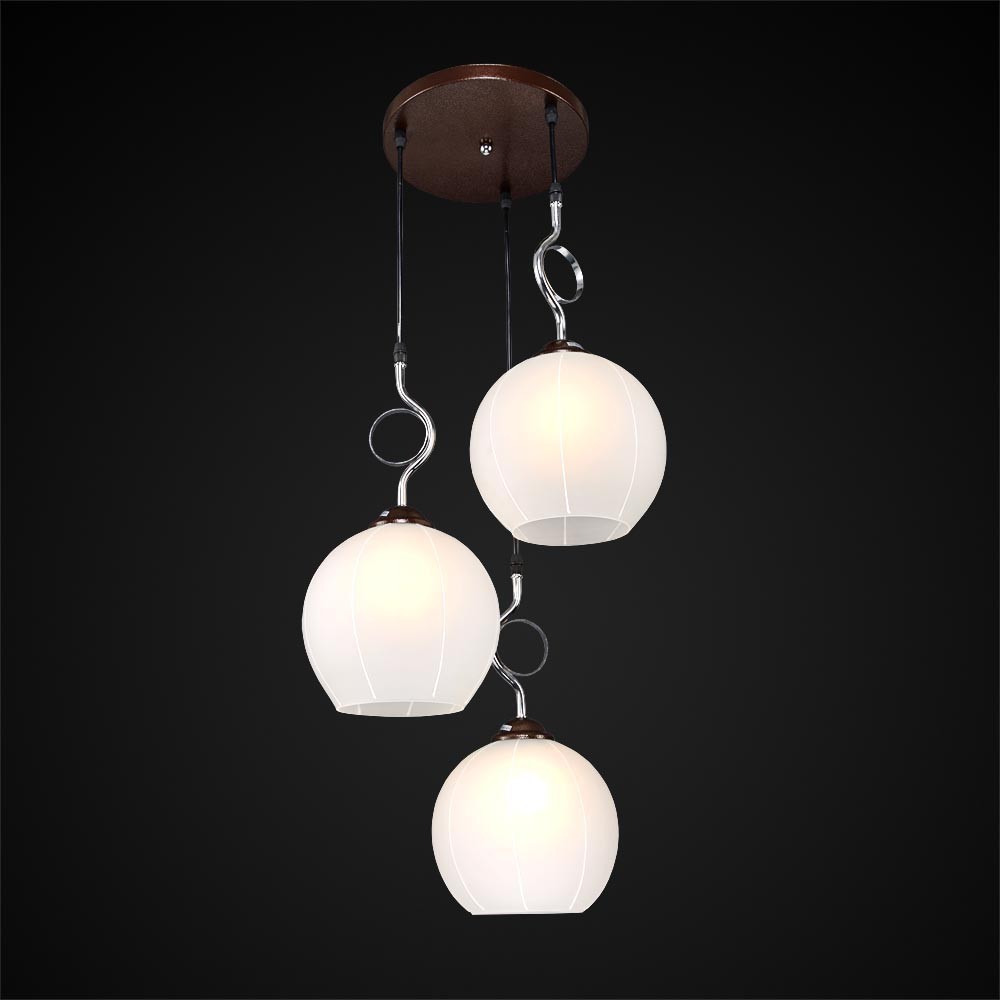 Светильник подвесной Максисвет 2-3002-3-CR+BR E27