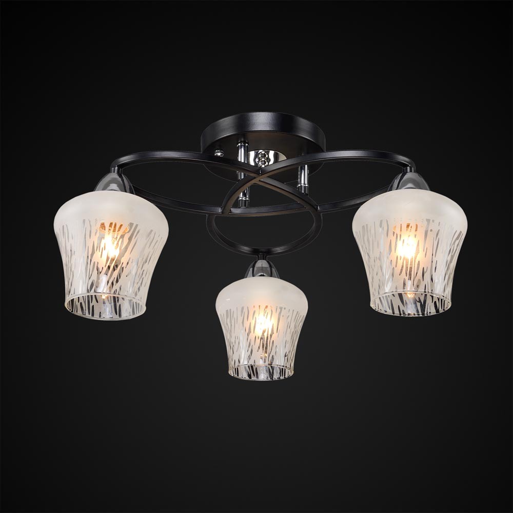 Потолочная люстра Максисвет 3080 1-3080-3-BK+CR E27