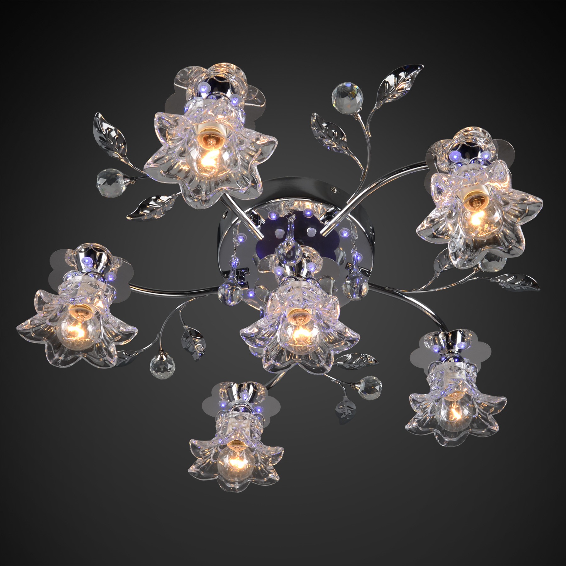 Потолочная люстра с пультом 7444 Максисвет 1-7444-6-CR-LED Y E14