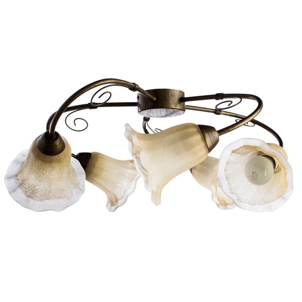 Люстра потолочная с цветочками Mormorio A9361PL-5BR Arte Lamp