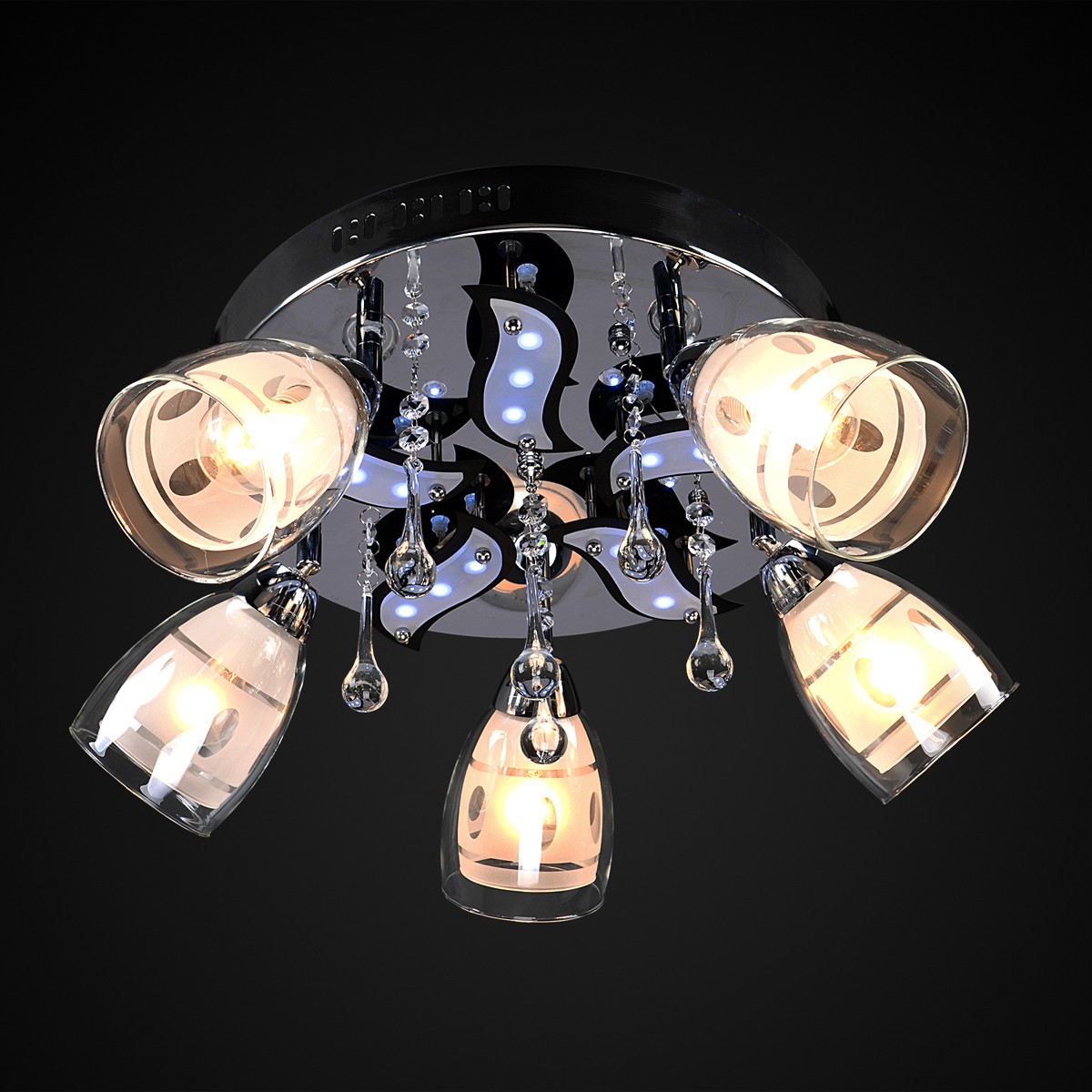 Потолочная люстра с пультом 9520 Максисвет 1-9520-5-CR-LED Y E14