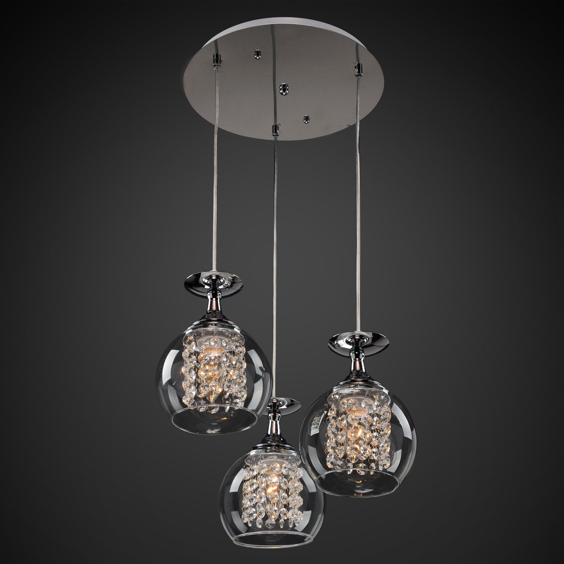 Светильник подвесной Максисвет 2-9023-3-CR E14