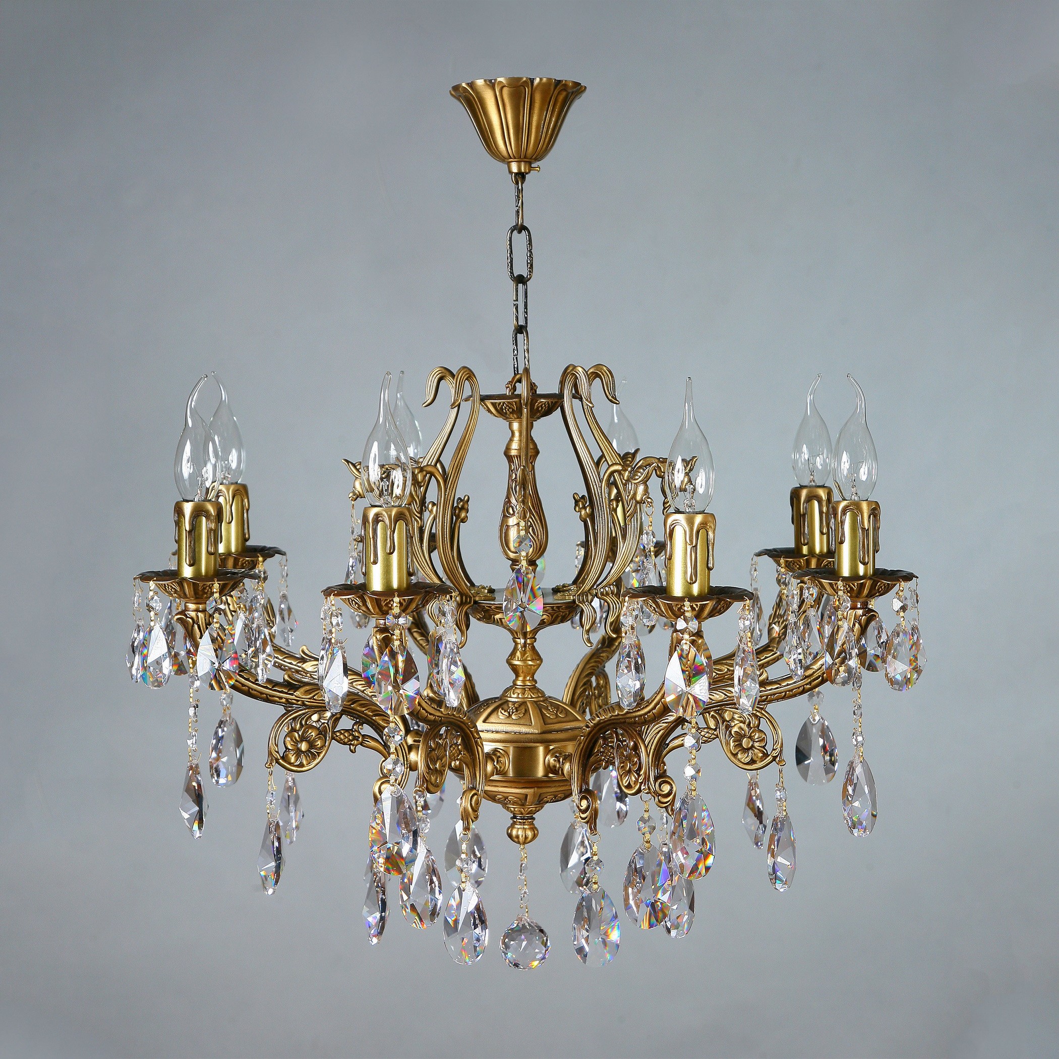 Подвесная хрустальная люстра Ferro Ambiente 8828/8 AB Tear drop