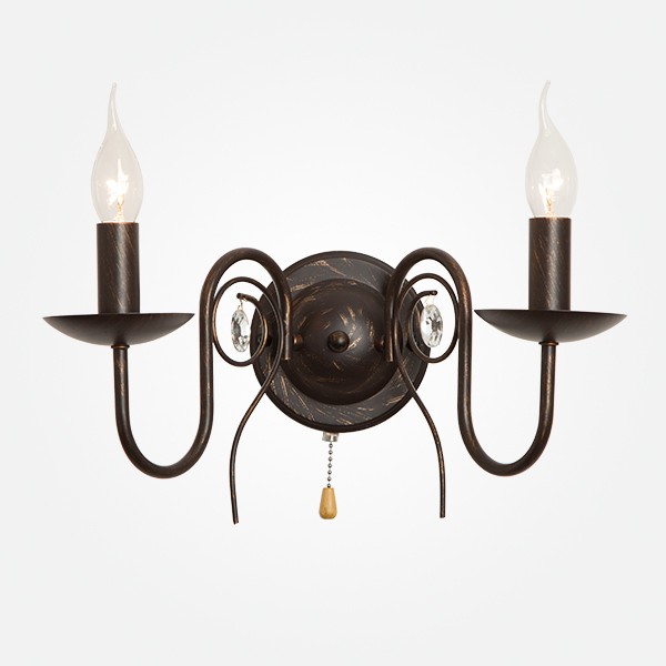 Настенное бра с выключателем Eurosvet Tomas 60018/2 черный с золотом