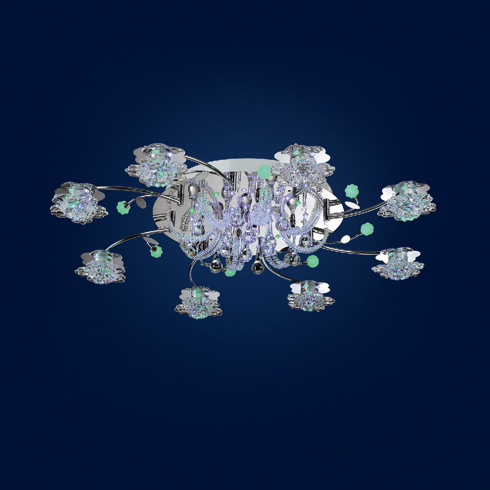 Потолочная люстра с пультом 8288 Максисвет 1-8288-8+6-CR-LED Y G4