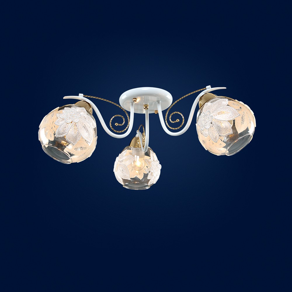 Потолочная люстра Максисвет 8690 1-8690-3-WH+FG E27