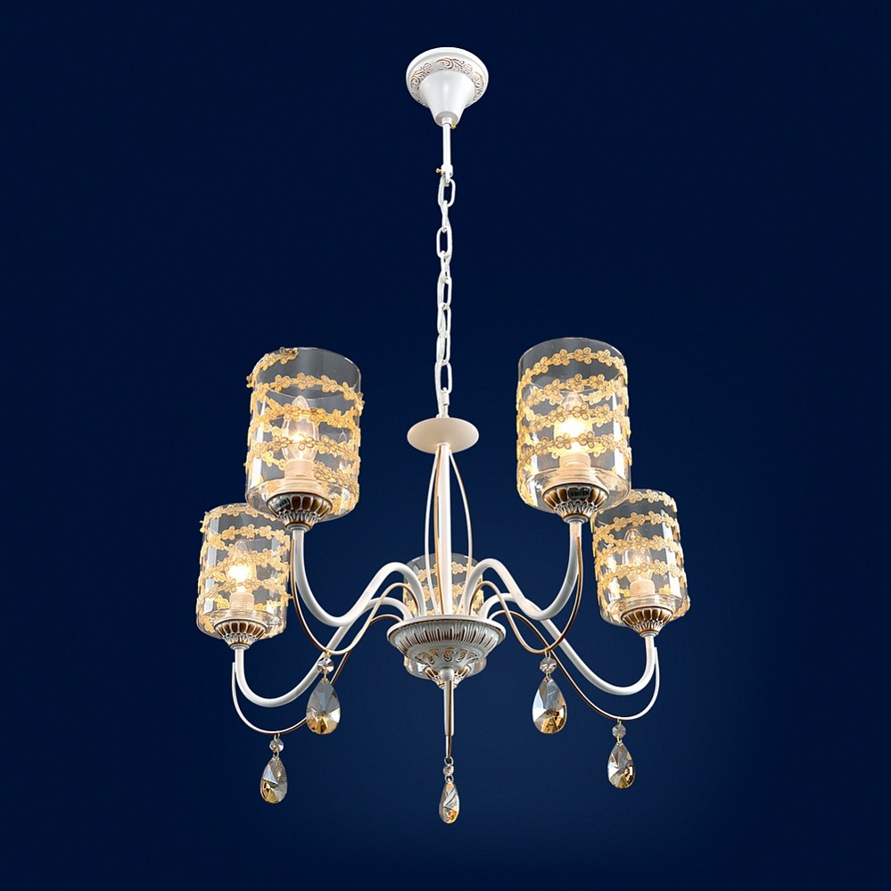 Подвесная люстра Максисвет 2-3895-5-WH+GL E14