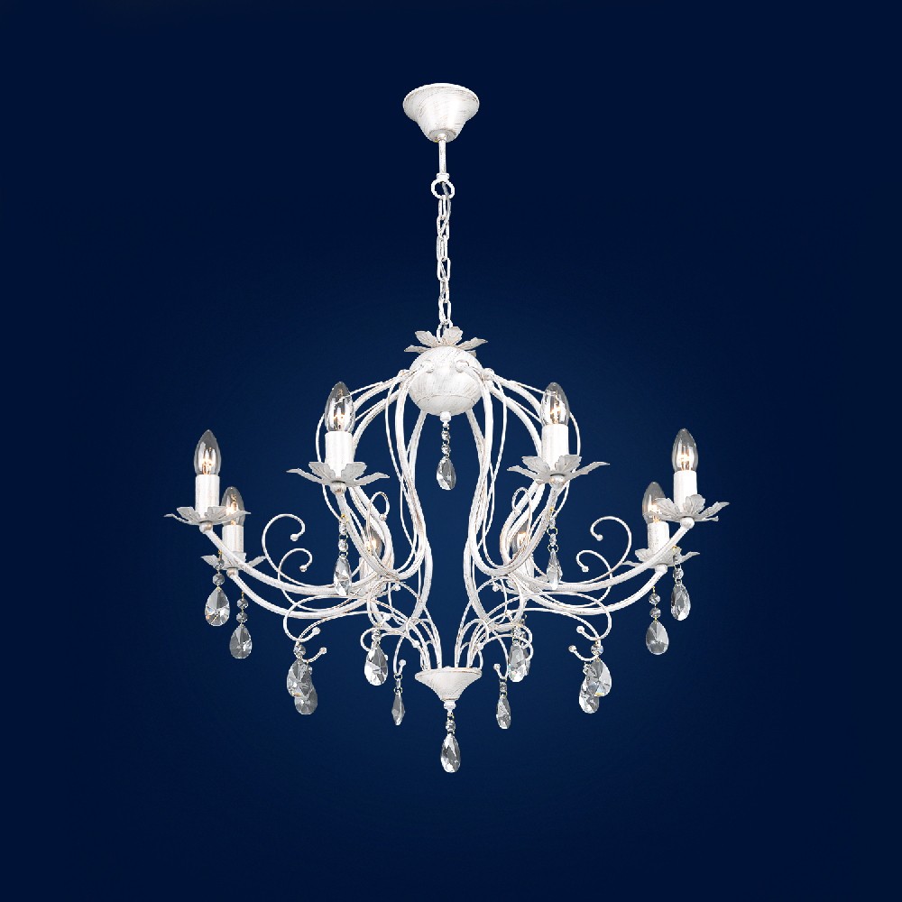 Подвесная хрустальная люстра 4504 Максисвет 2-4504-8-WH E14