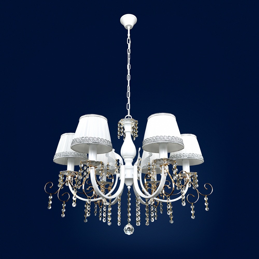 Подвесная люстра Максисвет 2-6775-6-WH+FG E14