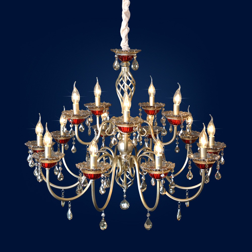 Люстра многоярусная 8005 2-8005-15-YN+BR E14 Максисвет