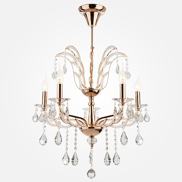 Подвесная люстра Eurosvet Франческа 10047/5 золото/прозрачный хрусталь Strotskis