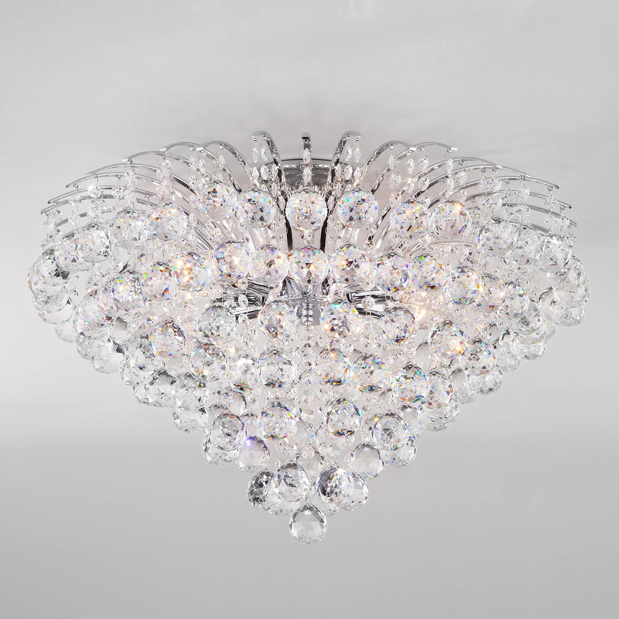 Потолочная хрустальная люстра Eurosvet Ostiniya 3299/9 хром/прозрачный хрусталь Strotskis