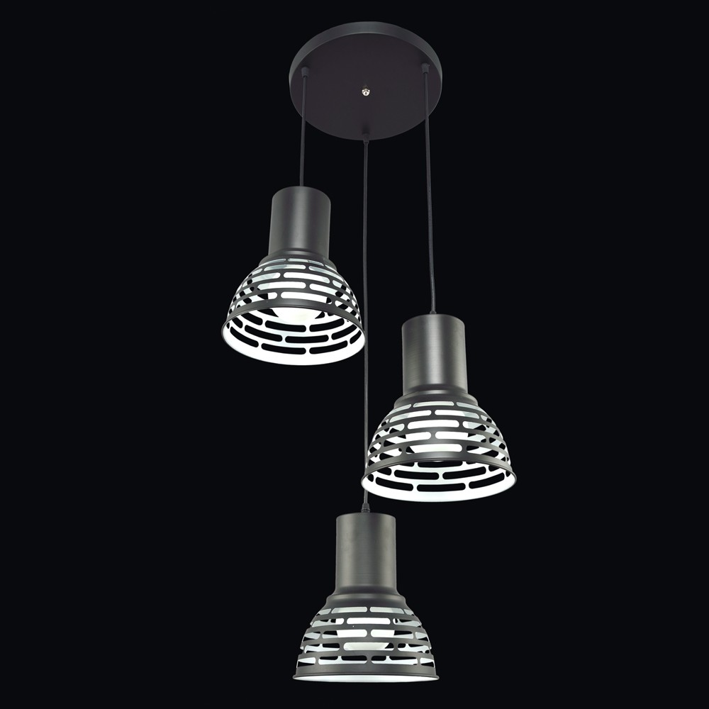 Светильник подвесной Максисвет 2-4981-3-BK+WH E14