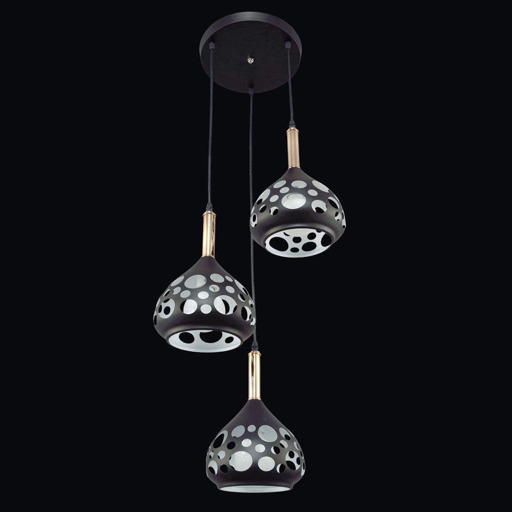 Светильник подвесной Максисвет 2-4985-3-BK+FG E27