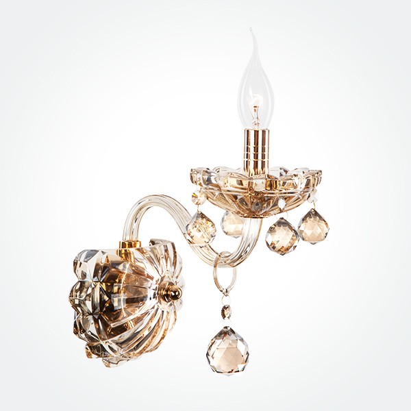 Настенное бра Eurosvet Diamond 10052/1 золото/тонированный хрусталь Strotskis