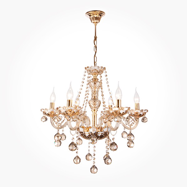 Подвесная хрустальная люстра Diamond Eurosvet 10052/6 золото/тонированный хрусталь Strotskis