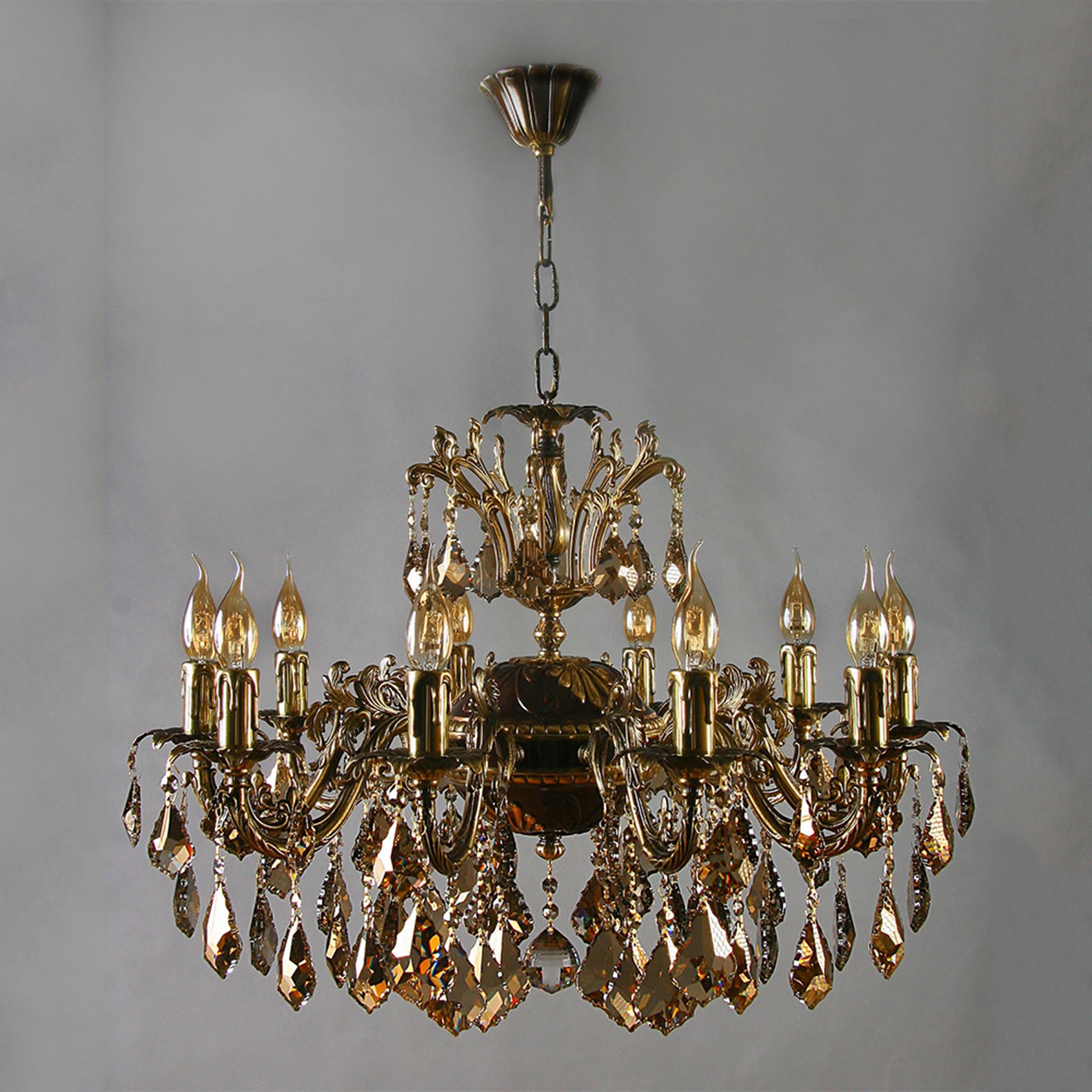 Подвесная хрустальная люстра Granada Ambiente 2118/10 PB Honey Leaf