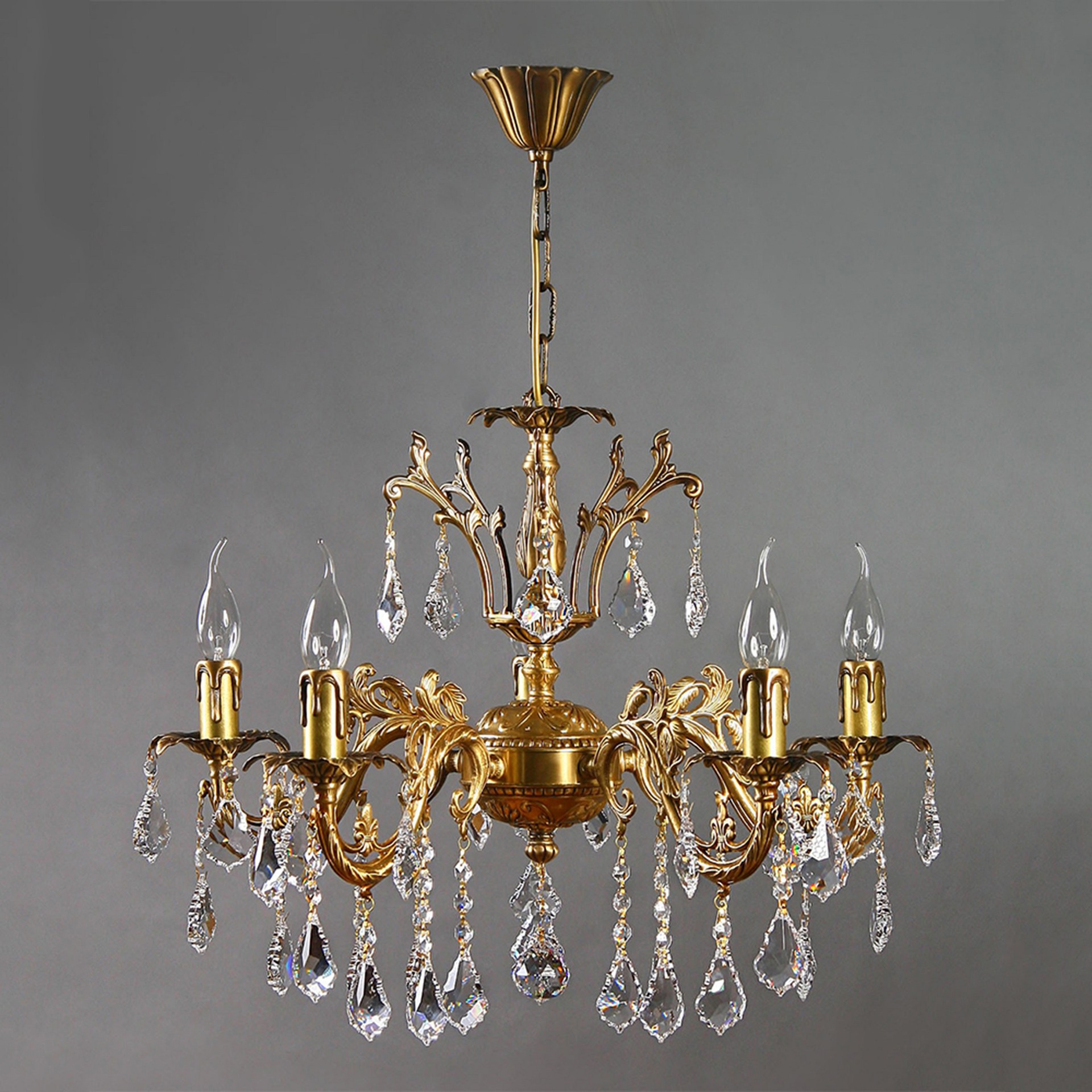 Подвесная хрустальная люстра Granada Ambiente 2118/5 AB Leaf Crystal