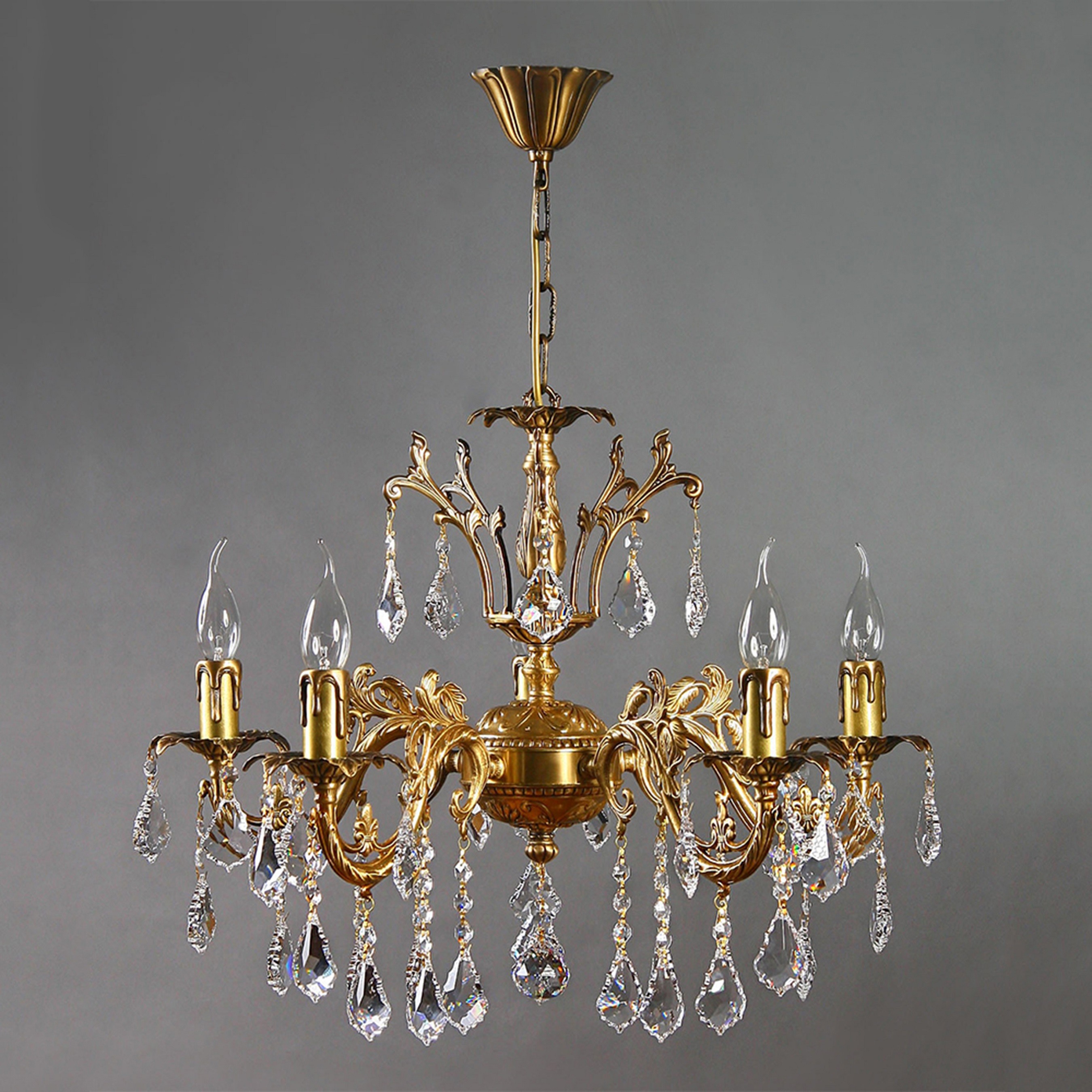 Подвесная хрустальная люстра Granada Ambiente 2118/5 AB Leaf Crystal