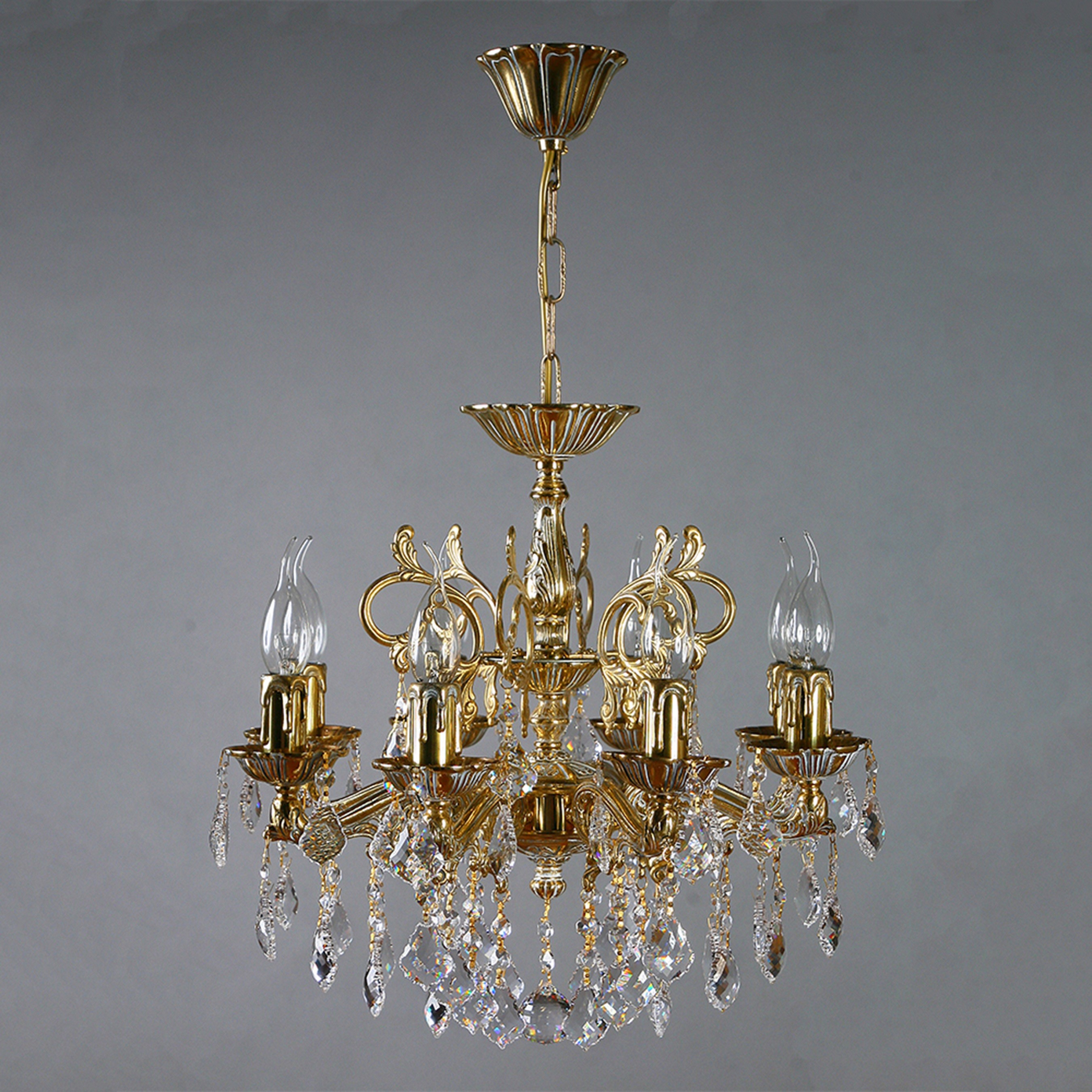 Подвесная хрустальная люстра Leon Ambiente 2128/8 WP New Leaf