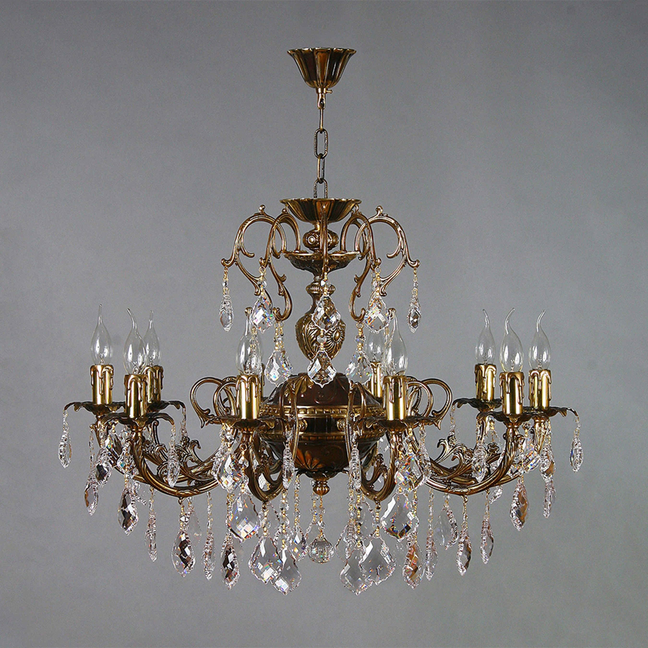 Подвесная хрустальная люстра Alicante Ambiente 8888/10 PB Leaf Crystal