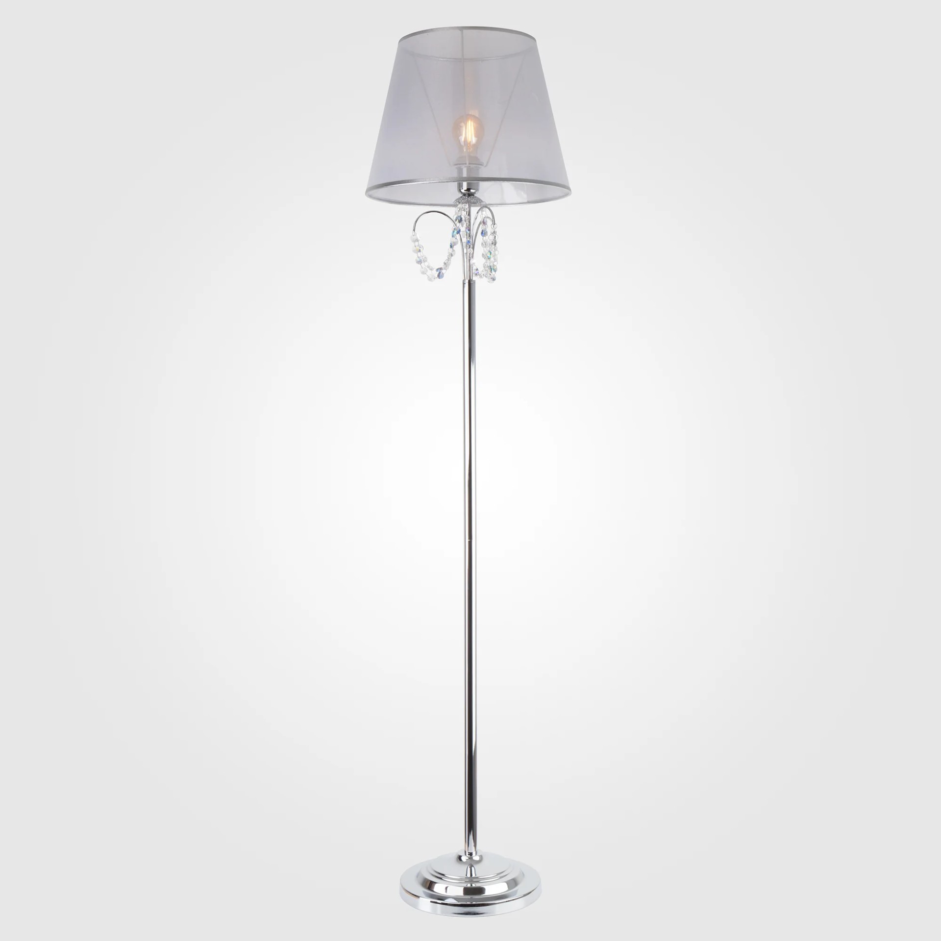 Торшер Eurosvet Gloria 01069/1 хром/прозрачный хрусталь Strotskis