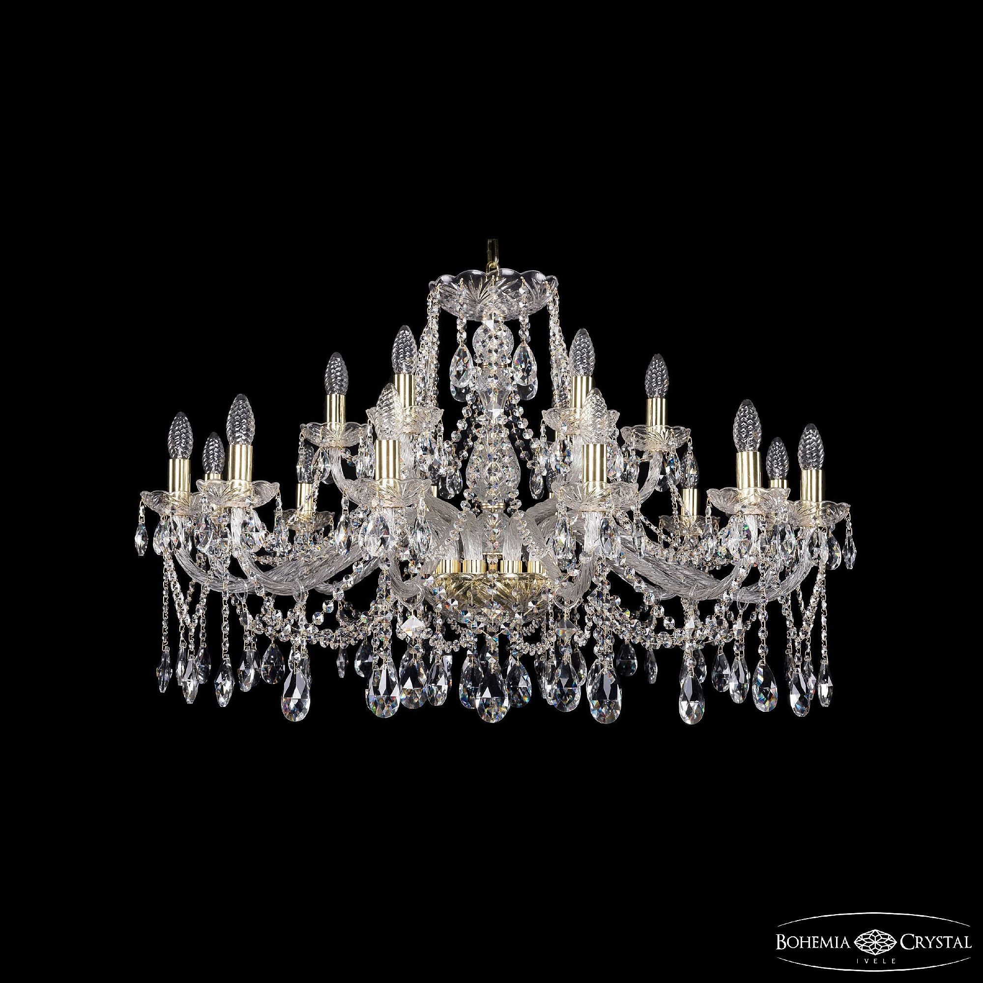 Подвесная хрустальная люстра 1413 Bohemia 1413/12+6/360 G