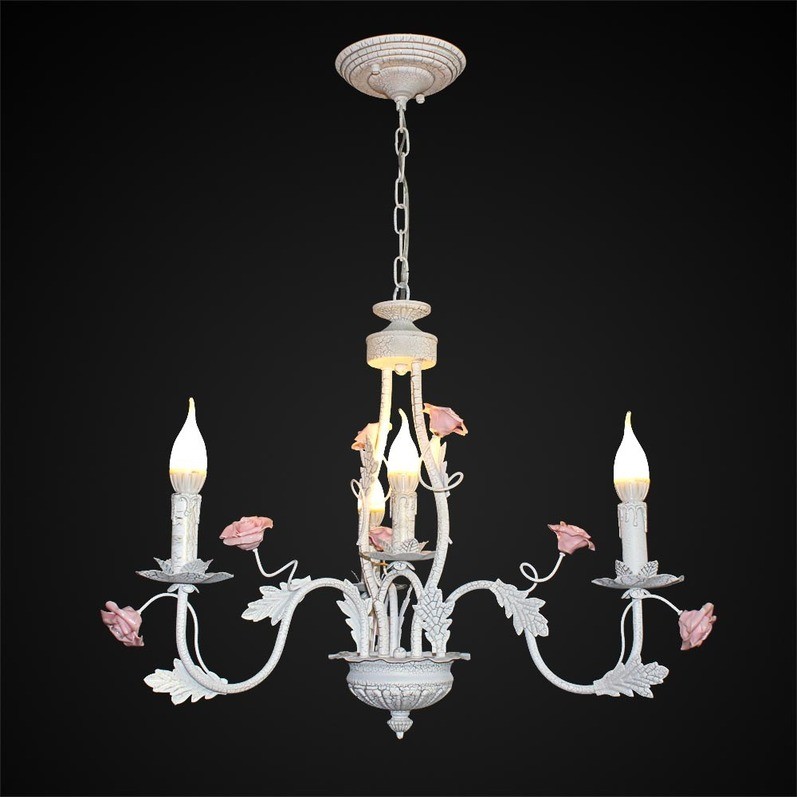 Люстра подвесная с цветочками 5242 2-5242-3+1-WHGL E14 Максисвет