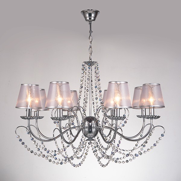 Подвесная люстра Eurosvet Gloria 10069/8 хром/прозрачный хрусталь Strotskis