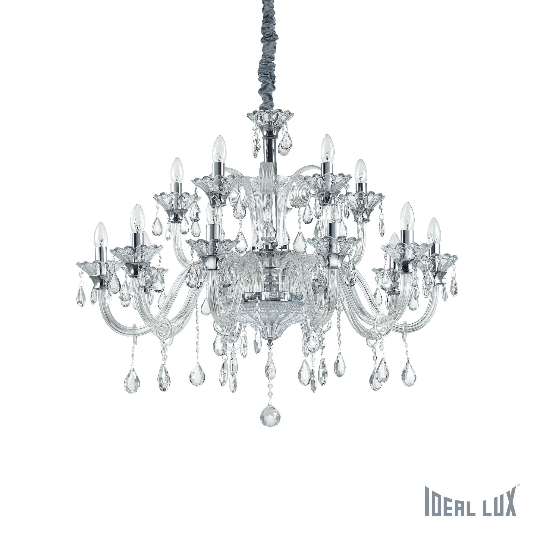 Подвесная хрустальная люстра Colossal Ideal Lux COLOSSAL SP15 TRASPARENTE