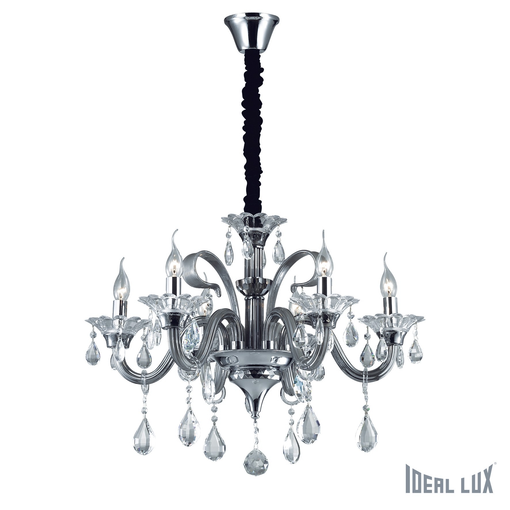 Подвесная хрустальная люстра Colossal Ideal Lux COLOSSAL SP6 GRIGIO