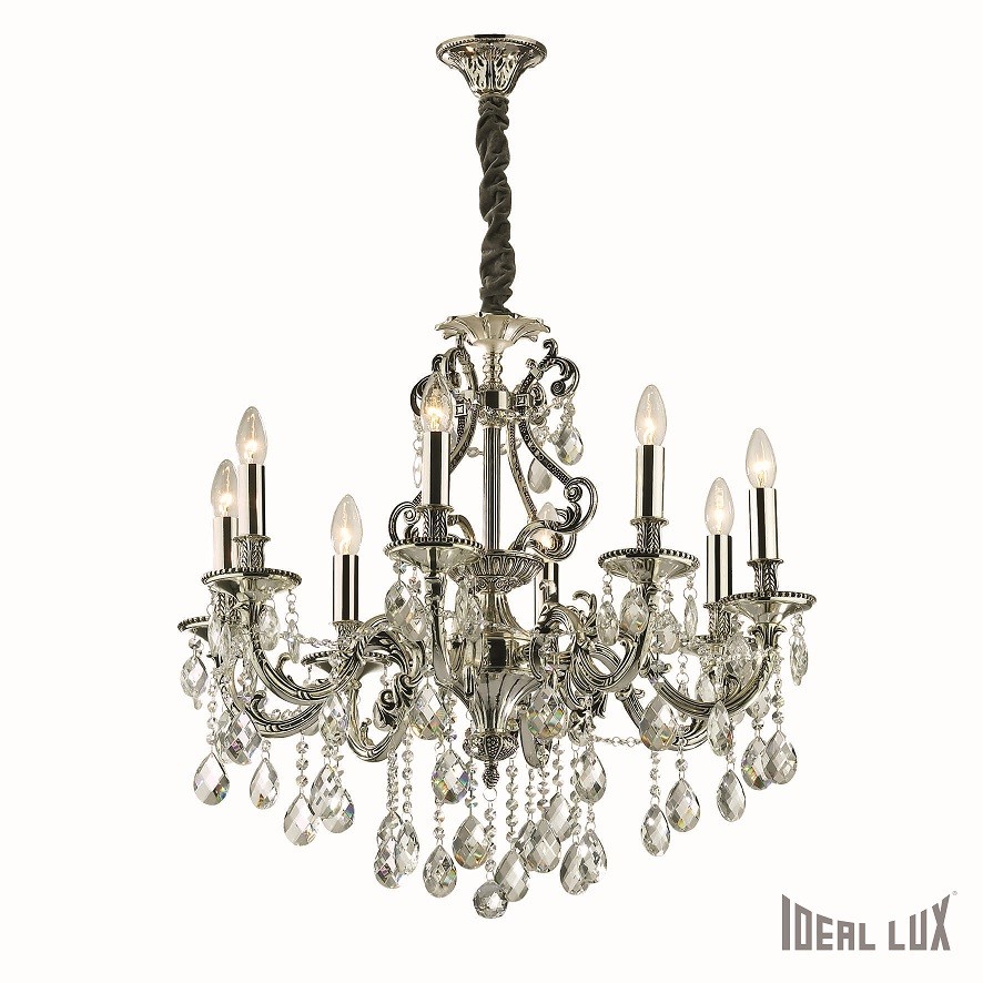 Подвесная хрустальная люстра Gioconda Ideal Lux GIOCONDA SP8 ARGENTO