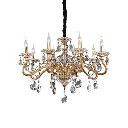 Подвесная хрустальная люстра Negresco Ideal Lux NEGRESCO SP8 ORO