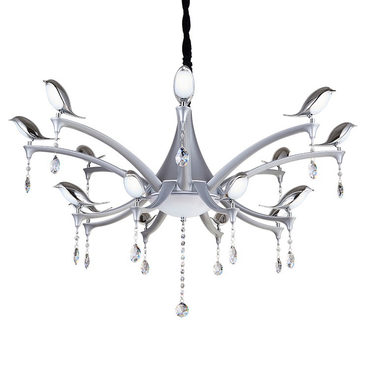 Подвесная люстра с пультом Uccelli ID lamp 385/16-LEDSilver