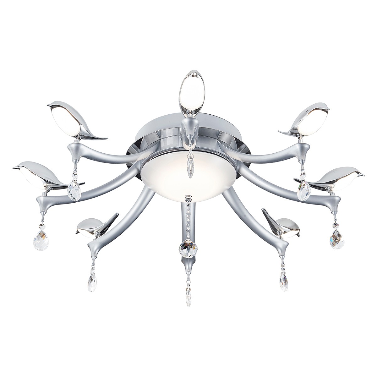 Потолочная люстра с пультом Uccelli ID lamp 385/8PF-LEDSilver